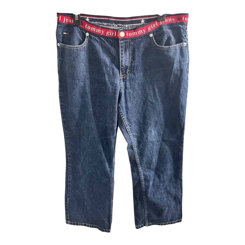 Vintage 2001 Denim Tommy Girl Jeans Capris-Pocketless Back‎ Size 13 Med Wash